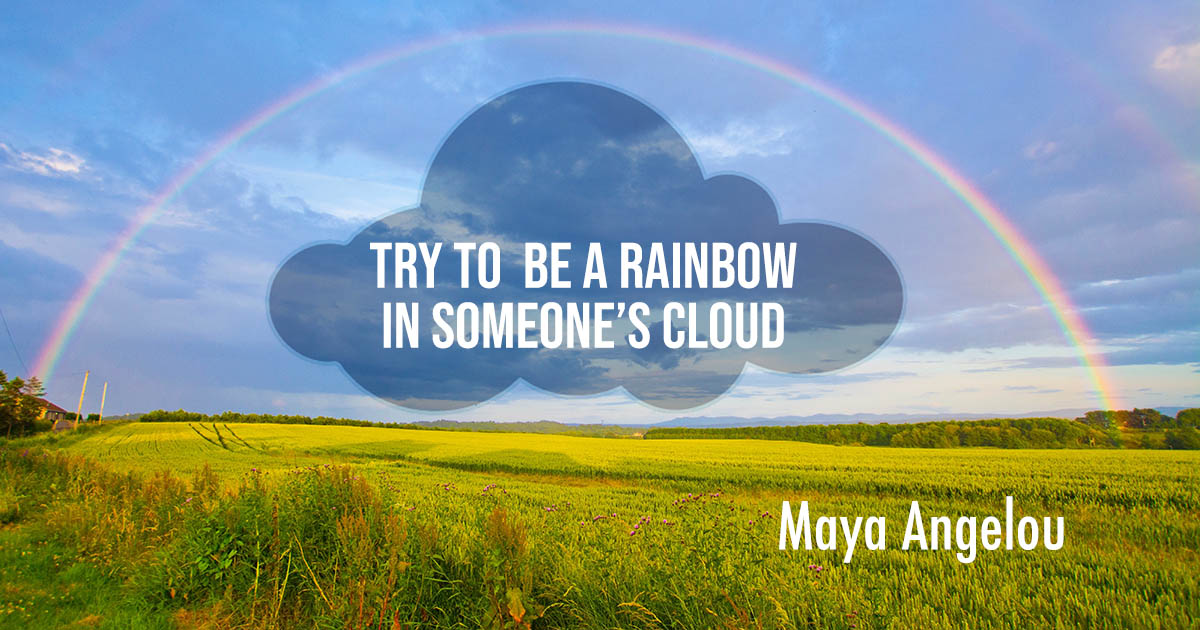 Maya Angelou inspiring teachers to be rainbows 